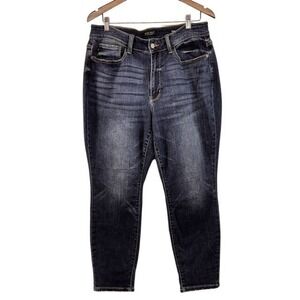 Judy Blue Boyfriend Fit Dark Wash High Rise Jeans 14W Relaxd Lived in Look Comfy